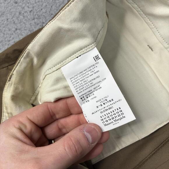 Maison Margiela Tailored Cotton Trousers Men’s 32x30.5 Brown Side Adjuster Italy - Picture 4 of 8